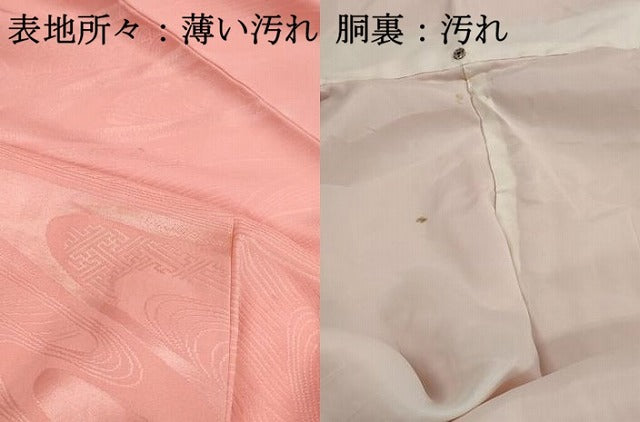 平和屋着物■上質な色無地　流水地紋　東雲色　正絹　逸品　DABJ0245qa