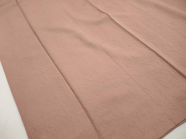 平和屋着物■上質な色無地　霞地紋　梅染色　正絹　逸品　DABJ0250qa