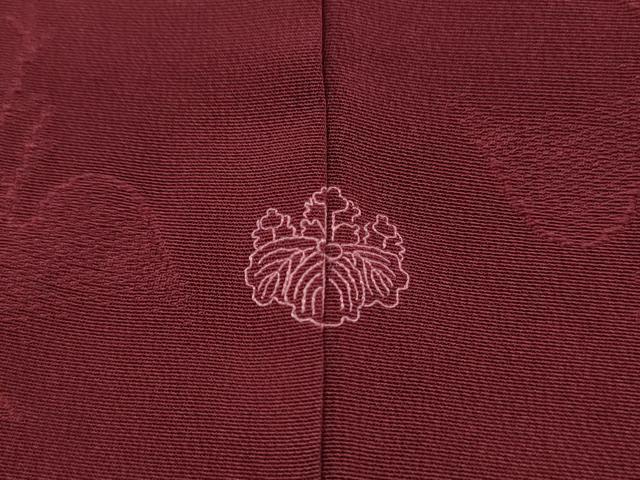 平和屋着物■上質な色無地　風景地紋　葡萄茶色　正絹　逸品　DABJ0252qa