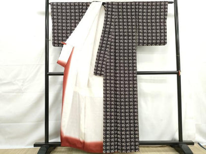 平和屋着物■上質な小紋　草花文　正絹　逸品　DABJ0258qa