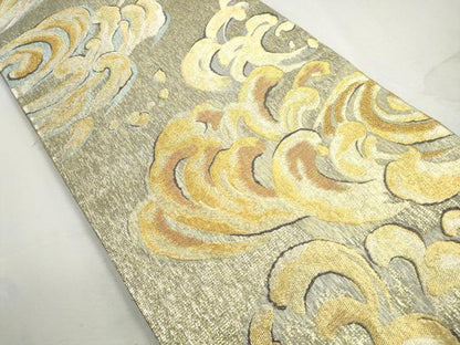 平和屋着物◎六通柄袋帯　勢波煩舞文　金糸　正絹　逸品　DABJ0282qa