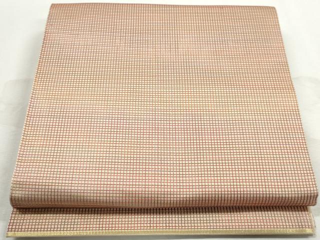 平和屋着物◎六通柄　本袋帯　格子文　七彩錦　正絹　逸品　DABJ0295qa