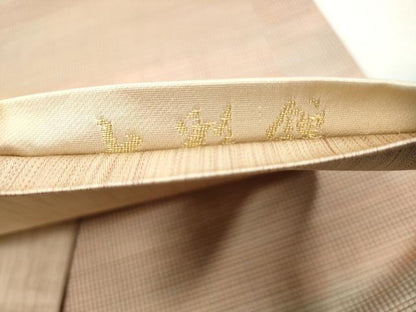 平和屋着物◎六通柄　本袋帯　格子文　七彩錦　正絹　逸品　DABJ0295qa