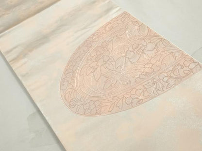 平和屋着物◎中国三大刺繍　相良刺繍　総刺繍　太鼓柄袋帯　花鳥文　引箔　正絹　逸品　DABJ0301qa