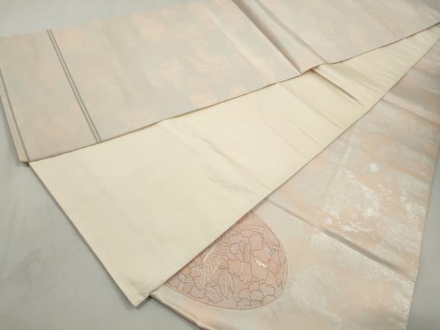 平和屋着物◎中国三大刺繍　相良刺繍　総刺繍　太鼓柄袋帯　花鳥文　引箔　正絹　逸品　DABJ0301qa