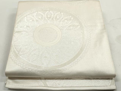 平和屋着物◎六通柄　本袋帯　花丸文　銀糸　正絹　逸品　DABJ0317qa