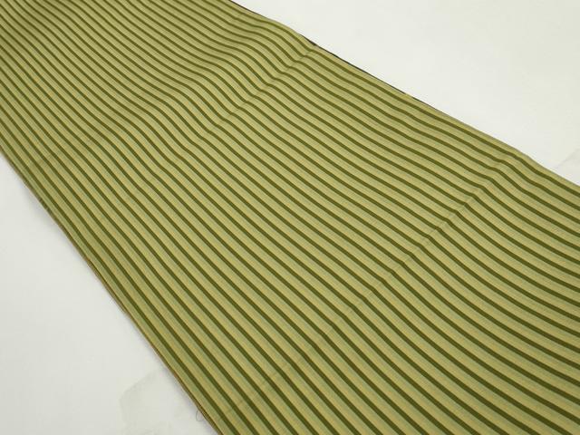 平和屋着物◎両面　全通柄袋帯　ふくれ織　よろけ縞　正絹　逸品　DABJ0324qa