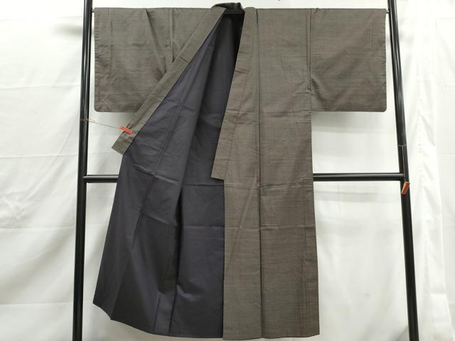 平和屋着物■男性　本場大島紬　亀甲柄　正絹　逸品　DABJ0329qa