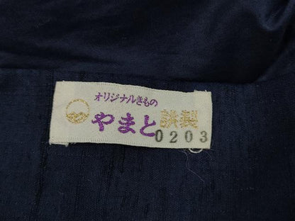 平和屋着物■男性　紬　留紺色　やまと誂製　正絹　逸品　DABJ0331qa