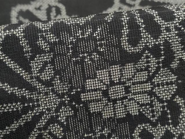 平和屋着物■本場大島紬　9マルキ　草花文　正絹　逸品　DABJ0333qa