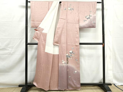 平和屋着物■訪問着　草花文　椿　暈し染め　正絹　逸品　DABJ0337qa