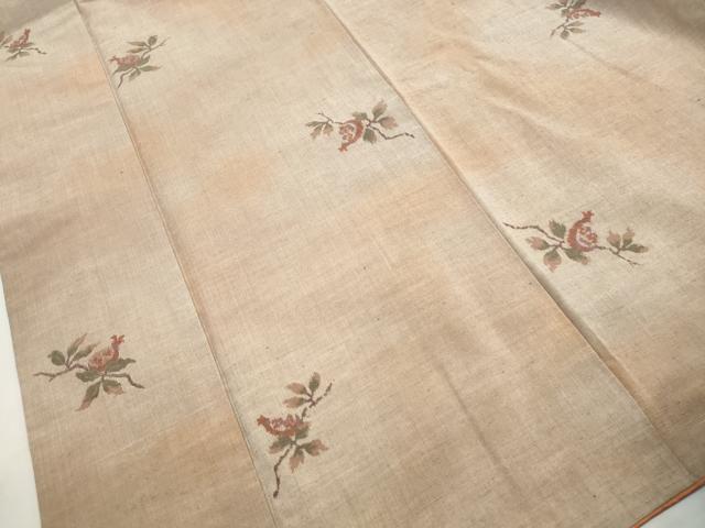 平和屋着物■上質な紬　更紗花文　暈し染め　正絹　逸品　DABJ0340qa