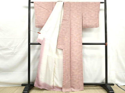 平和屋着物■上質な小紋　霞文　暈し染め　鬼しぼ縮緬　正絹　逸品　DABJ0344qa