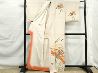 平和屋着物■訪問着　花文箱文　暈し染め　金彩　正絹　逸品　DABJ0349qa