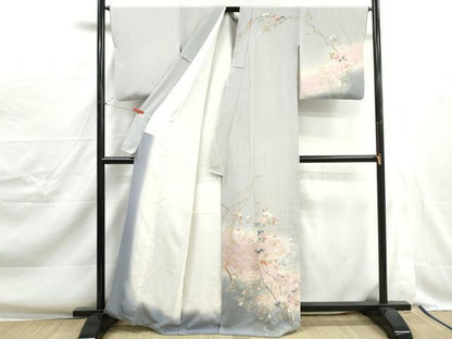 平和屋着物■訪問着　枝花文　暈し染め　金彩　正絹　逸品　DABJ0365qa