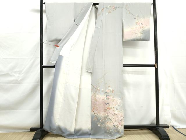平和屋着物■訪問着　枝花文　暈し染め　金彩　正絹　逸品　DABJ0365qa