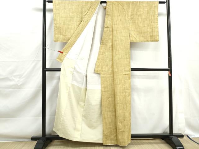 平和屋着物■上質な紬　横段文　正絹　逸品　DABJ0367qa