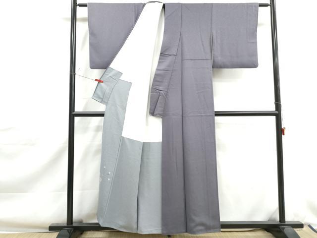平和屋着物■上質な色無地　霞地紋　薄鼠色　正絹　逸品　DABJ0370qa