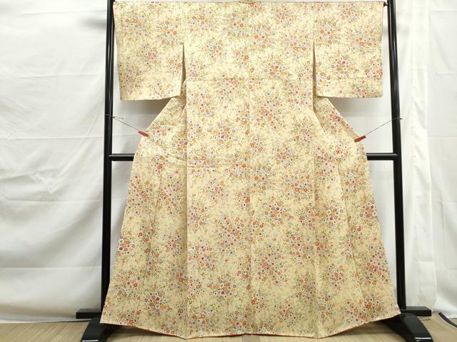 平和屋着物■上質な小紋　草花文　やまと誂製　正絹　逸品　DABJ0374qa
