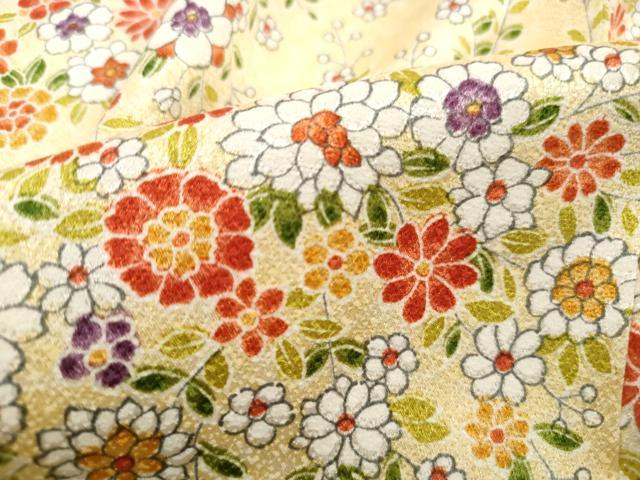 平和屋着物■上質な小紋　草花文　やまと誂製　正絹　逸品　DABJ0374qa