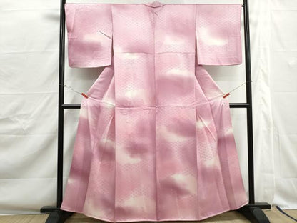 平和屋着物■上質な小紋　青海波文　暈し染め　正絹　逸品　DABJ0375qa