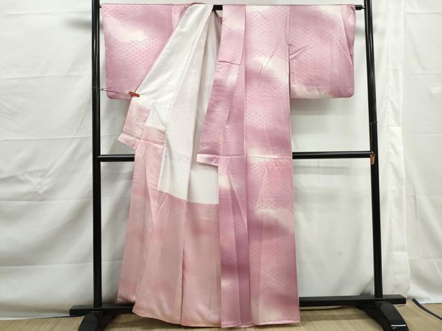 平和屋着物■上質な小紋　青海波文　暈し染め　正絹　逸品　DABJ0375qa