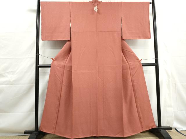 平和屋着物■上質な色無地　薄緋色　正絹　逸品　DABJ0378qa