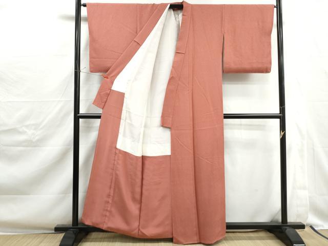 平和屋着物■上質な色無地　薄緋色　正絹　逸品　DABJ0378qa
