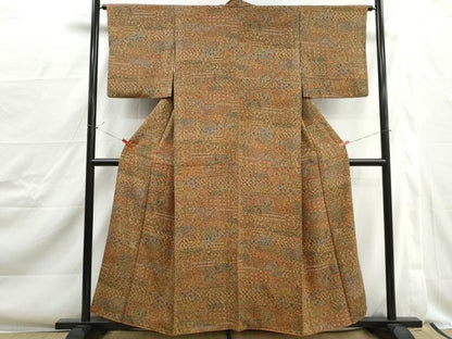 平和屋着物■上質な小紋　抽象花丸文　正絹　逸品　DABJ0392qa