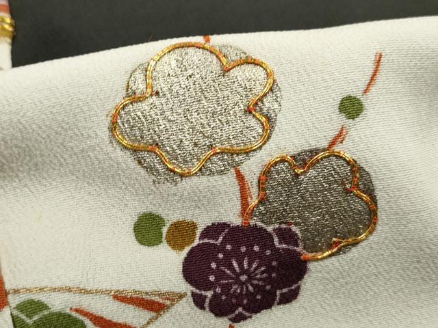 平和屋着物■豪華黒留袖　駒刺繍　扇面花文　金銀彩　正絹　逸品　DABJ0399qa