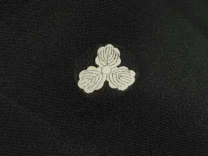 平和屋着物■豪華黒留袖　駒刺繍　扇面花文　金銀彩　正絹　逸品　DABJ0399qa