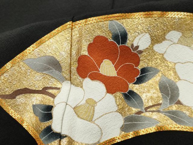 平和屋着物■豪華黒留袖　駒刺繍　地紙枝花文　金彩　やまと誂製　正絹　逸品　DABJ0400qa