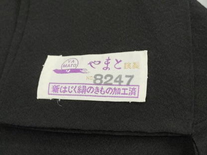 平和屋着物■豪華黒留袖　駒刺繍　地紙枝花文　金彩　やまと誂製　正絹　逸品　DABJ0400qa