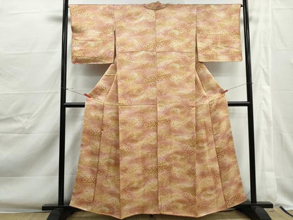 平和屋着物■上質な小紋　草花文　暈し染め　正絹　逸品　DABJ0406qa