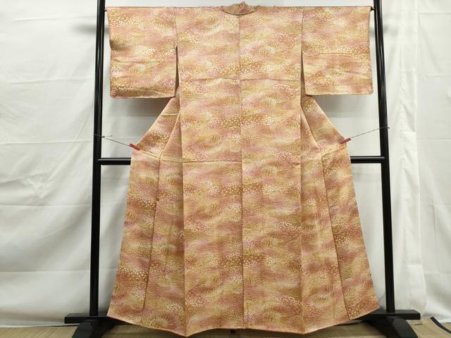平和屋着物■上質な小紋　草花文　暈し染め　正絹　逸品　DABJ0406qa