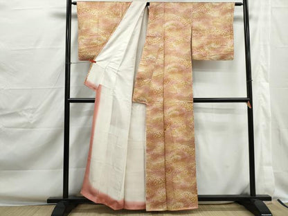 平和屋着物■上質な小紋　草花文　暈し染め　正絹　逸品　DABJ0406qa