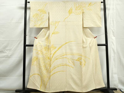 平和屋着物■訪問着　総絞り　草花文　正絹　逸品　DABJ0417qa