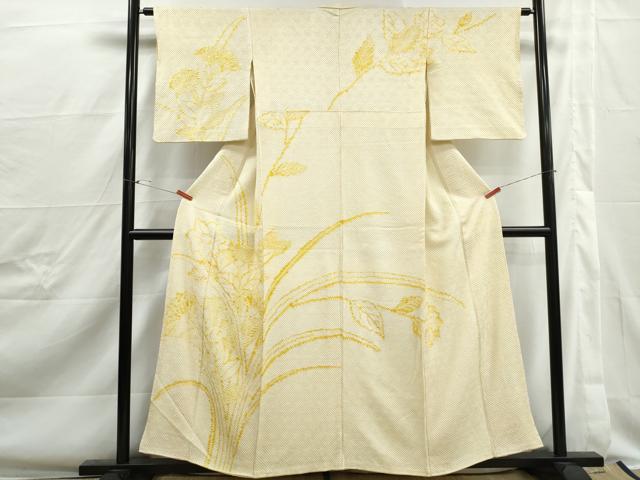平和屋着物■訪問着　総絞り　草花文　正絹　逸品　DABJ0417qa