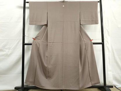平和屋着物■上質な色無地　利休白茶色　正絹　逸品　DABJ0419qa