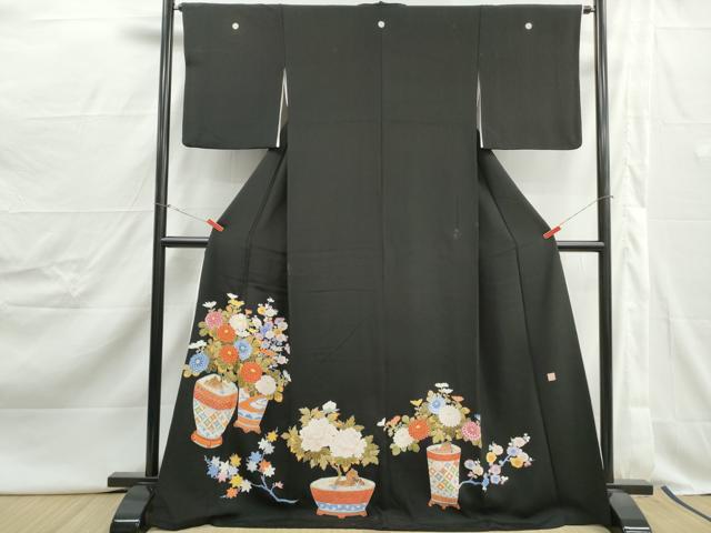 平和屋着物■豪華黒留袖　作家物　飾花文　金彩　正絹　逸品　DABJ0424qa