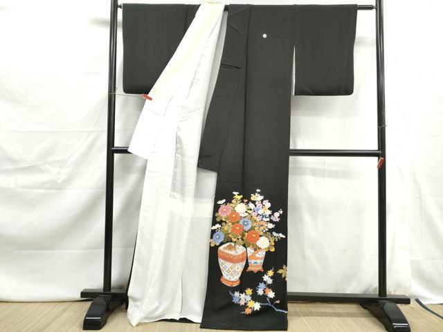 平和屋着物■豪華黒留袖　作家物　飾花文　金彩　正絹　逸品　DABJ0424qa