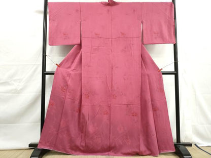 平和屋着物■上質な小紋　更紗花文　暈し染め　金彩　正絹　逸品　DABJ0426qa