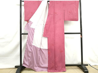 平和屋着物■上質な小紋　更紗花文　暈し染め　金彩　正絹　逸品　DABJ0426qa