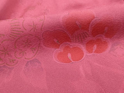 平和屋着物■上質な小紋　更紗花文　暈し染め　金彩　正絹　逸品　DABJ0426qa