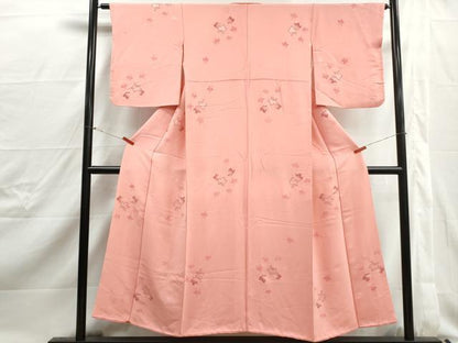 平和屋着物■上質な小紋　舞花文　正絹　逸品　DABJ0430qa