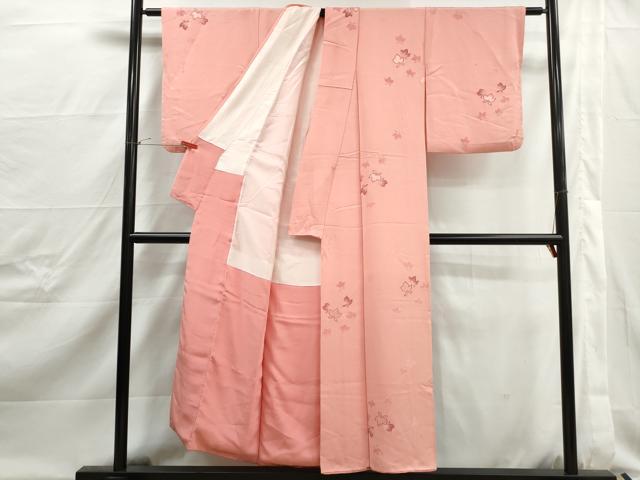 平和屋着物■上質な小紋　舞花文　正絹　逸品　DABJ0430qa