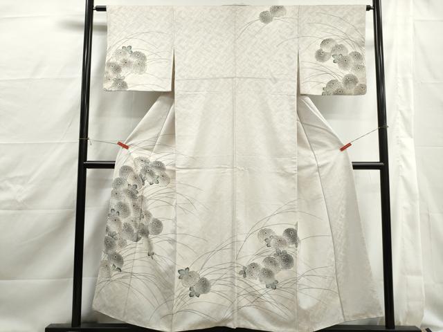 平和屋着物■訪問着　型染め　菊尽くし　正絹　逸品　DABJ0434qa
