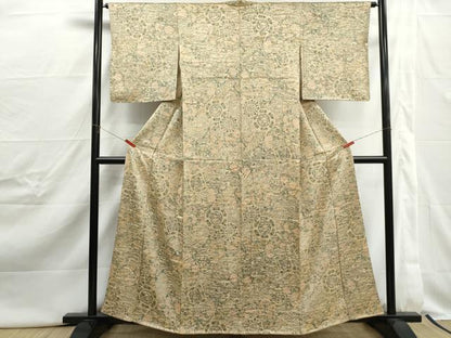 平和屋着物■上質な小紋　風景花鳥文　正絹　逸品　DABJ0435qa