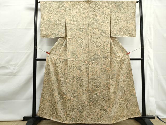 平和屋着物■上質な小紋　風景花鳥文　正絹　逸品　DABJ0435qa