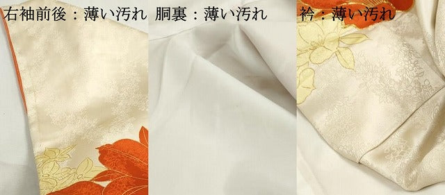 平和屋着物■豪華振袖　駒刺繍　草花文　金彩　正絹　逸品　DABJ0437qa